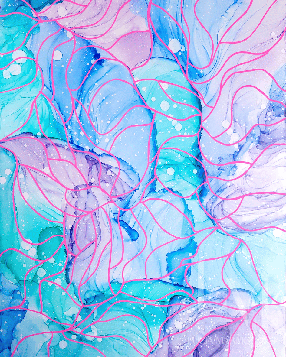 Original Alcohol Ink Abstract Painting | "Distant Memories" | 18"x24"