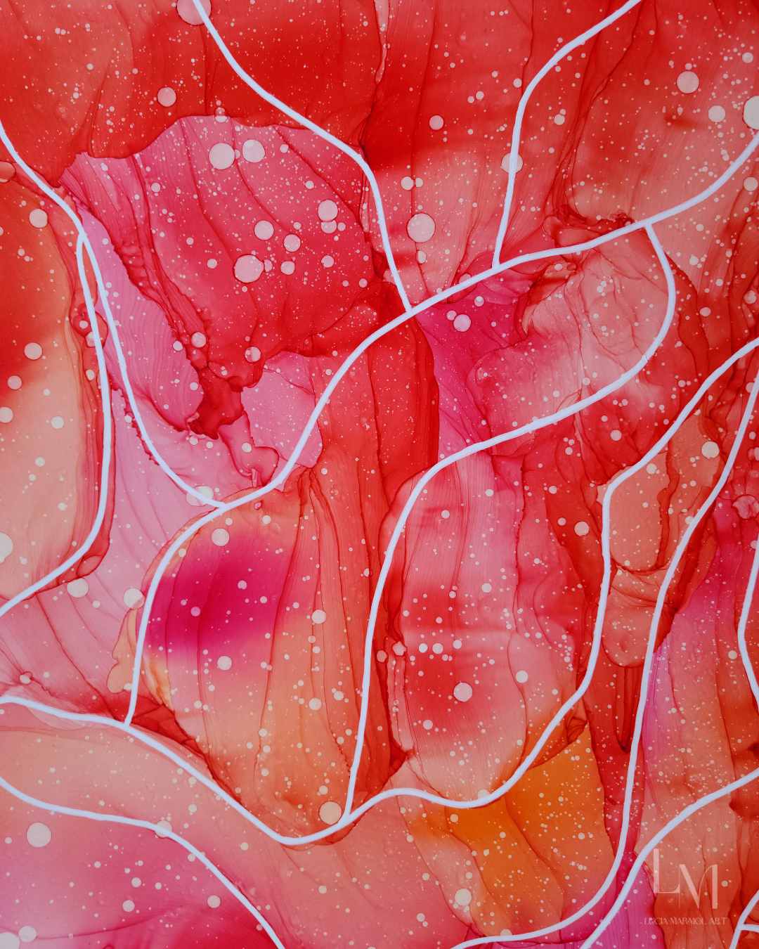 Original Alcohol Ink Abstract Painting | "Bloom (No.1)" | 24"x36"