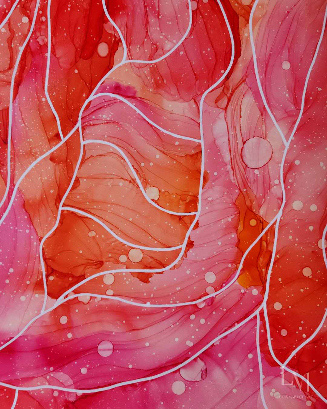 Original Alcohol Ink Abstract Painting | "Bloom (No.1)" | 24"x36"