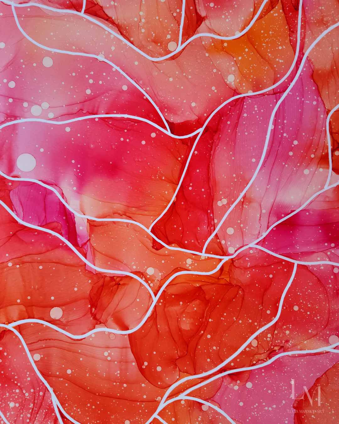 Original Alcohol Ink Abstract Painting | "Bloom (No.1)" | 24"x36"