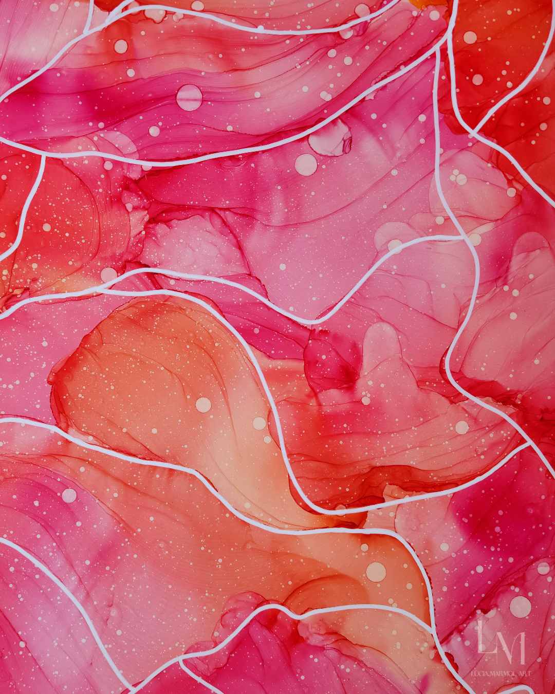 Original Alcohol Ink Abstract Painting | "Bloom (No.1)" | 24"x36"
