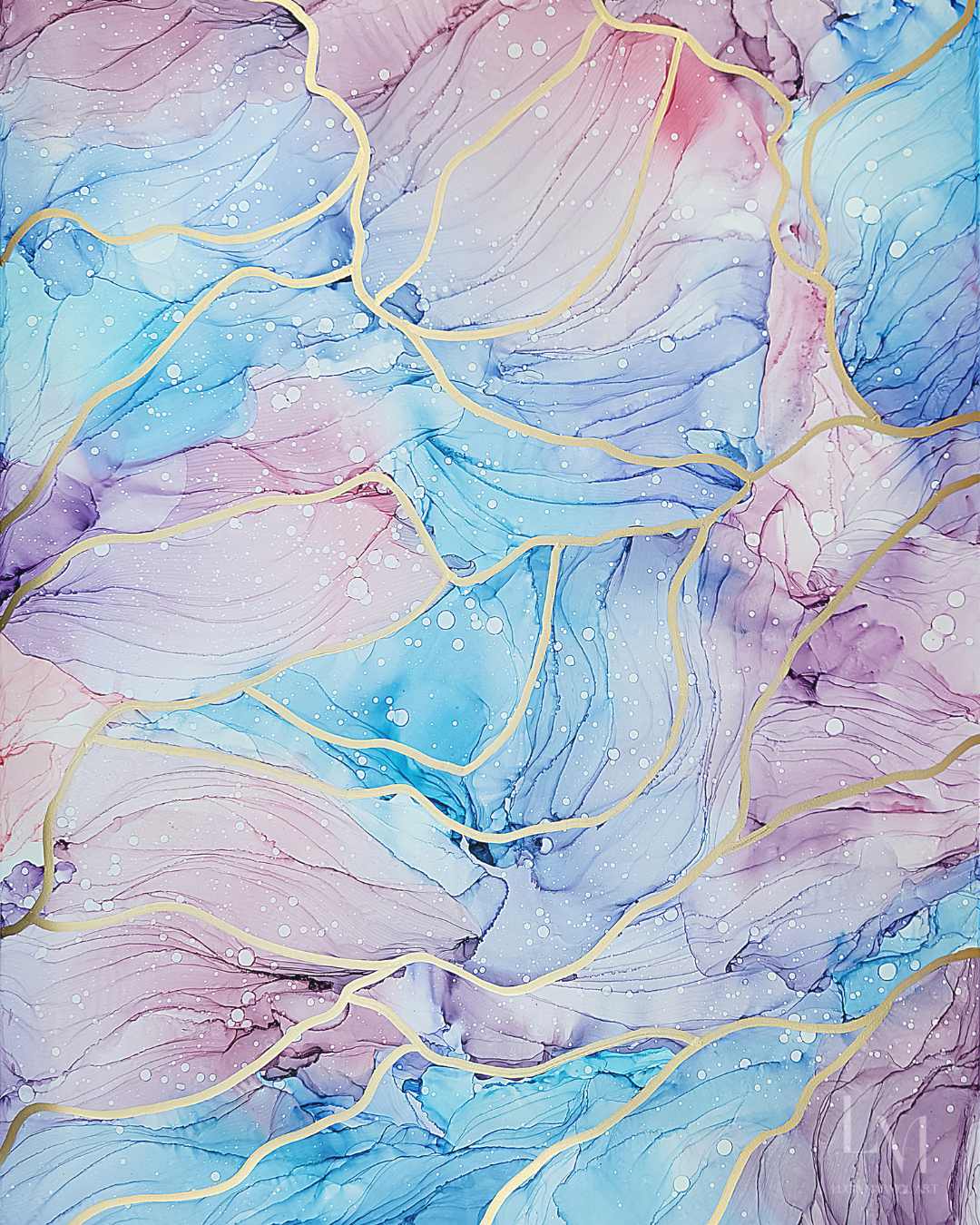 Original Alcohol Ink Abstract Painting | "Pastel Dreams (No.1)" | 18"x24"