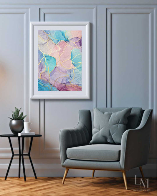 Original Alcohol Ink Abstract Painting | "Pastel Dreams (No.2)" | 18"x24"