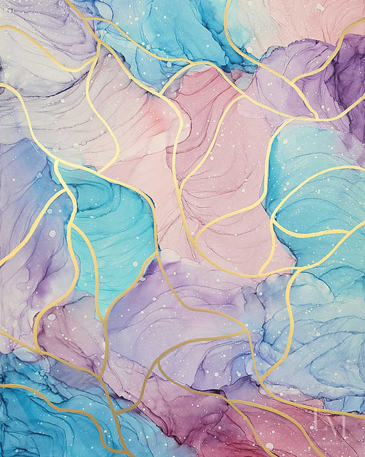 Original Alcohol Ink Abstract Painting | "Pastel Dreams (No.2)" | 18"x24"