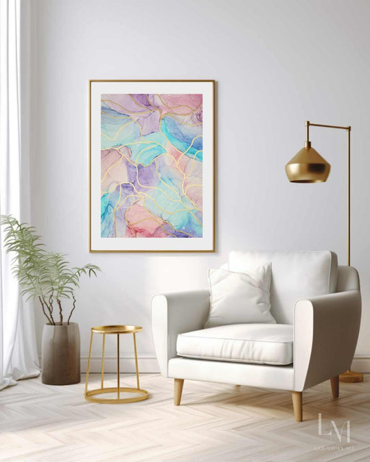 Original Alcohol Ink Abstract Painting | "Pastel Dreams (No.3)" | 18"x24"