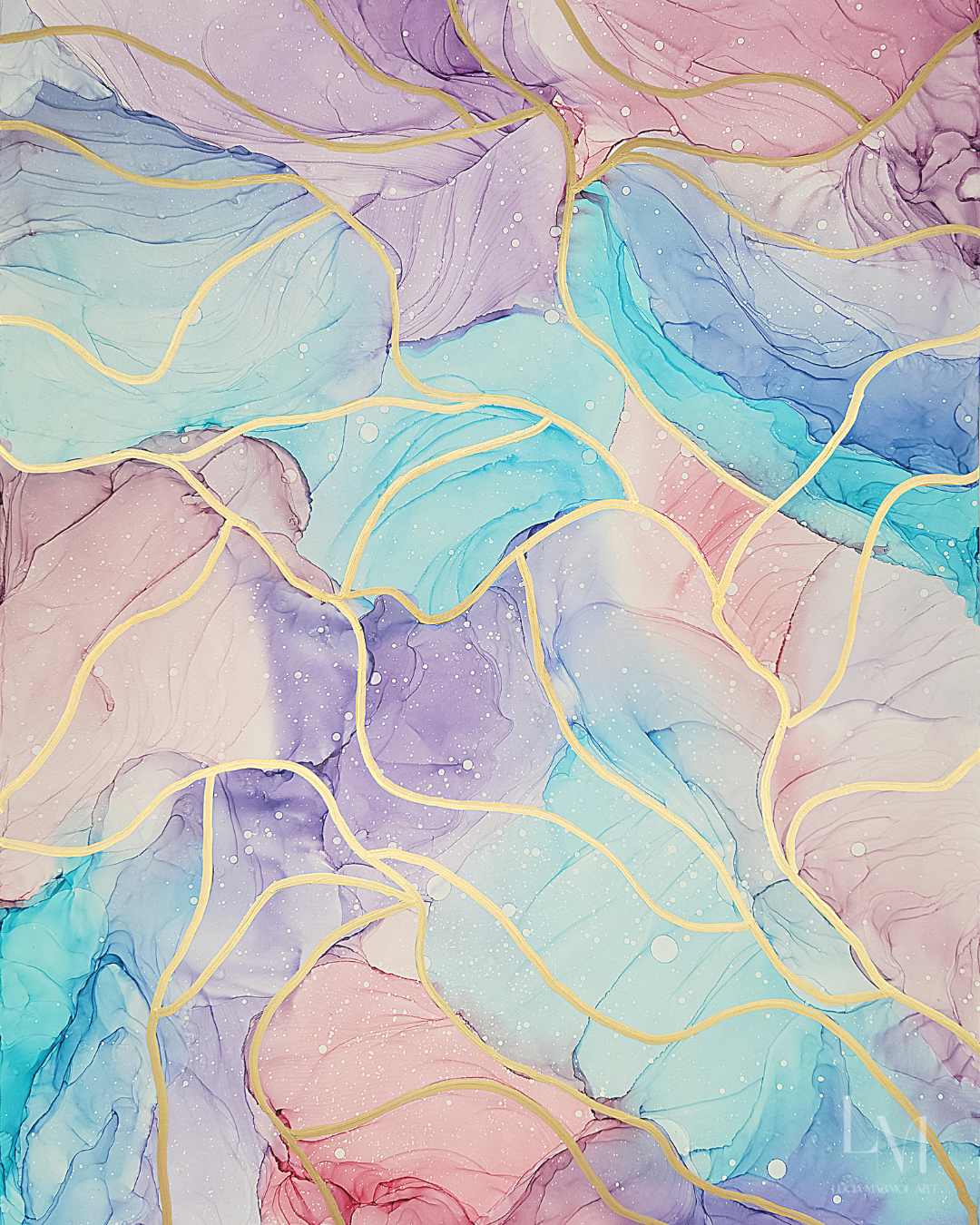 Original Alcohol Ink Abstract Painting | "Pastel Dreams (No.3)" | 18"x24"