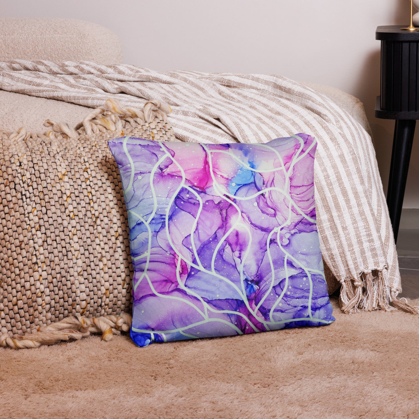 Colorful Throw Pillow Cover - "Serenity"