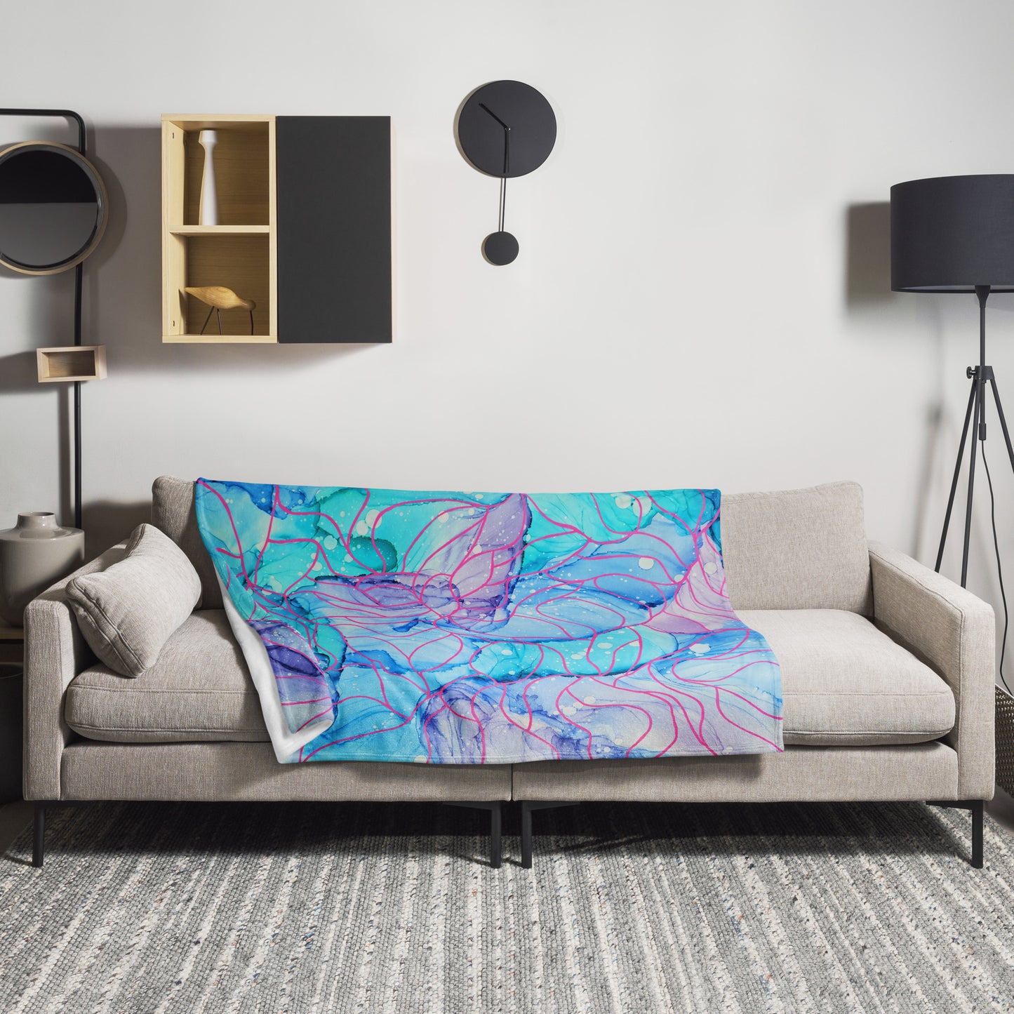 Colorful Throw Blanket - "Distant Memories"