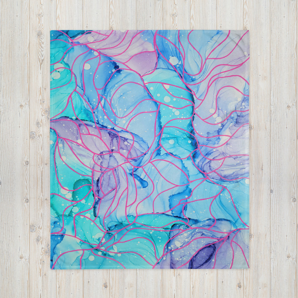 Colorful Throw Blanket - "Distant Memories"