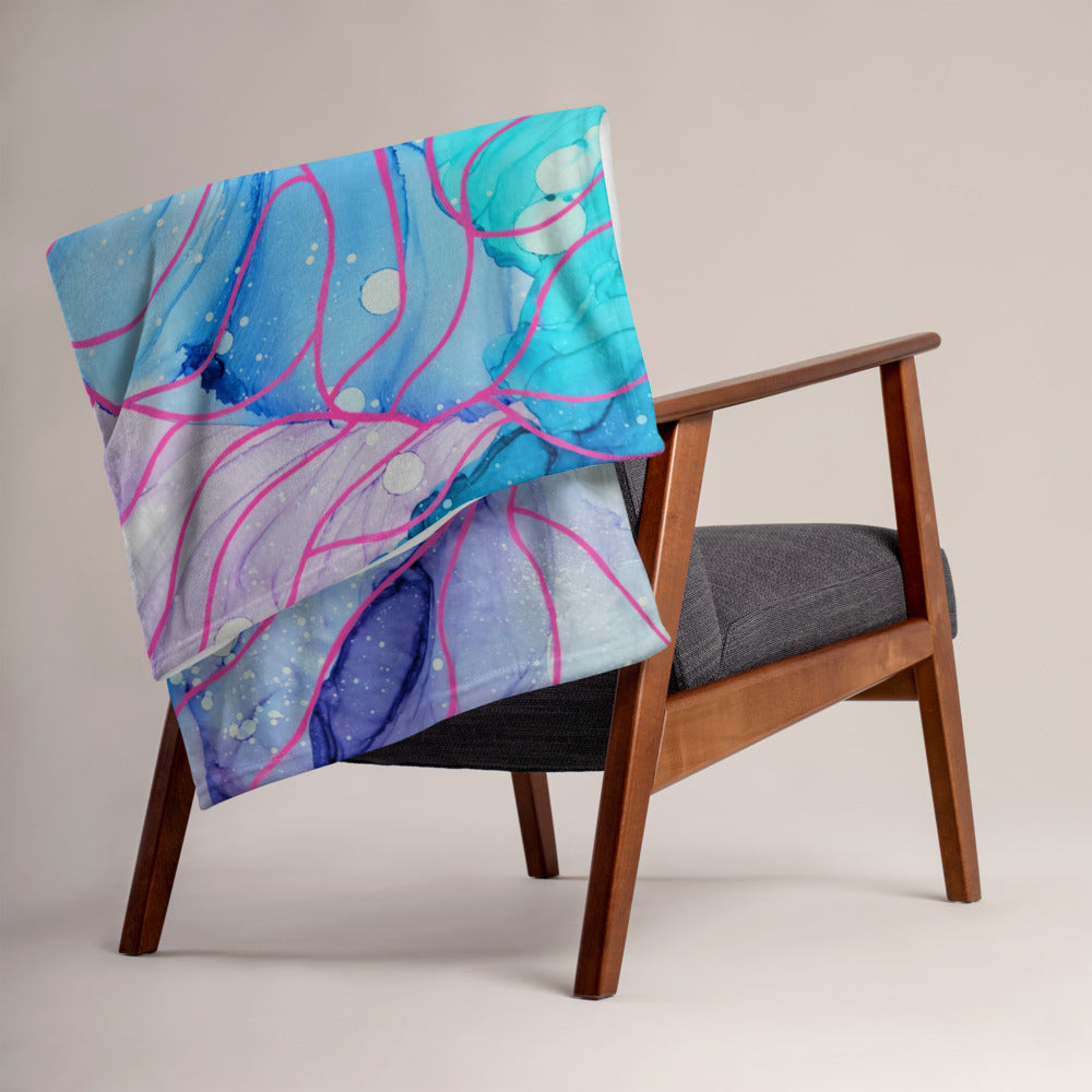 Colorful Throw Blanket - "Distant Memories"
