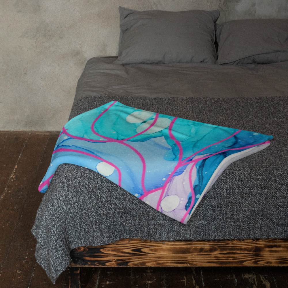 Colorful Throw Blanket - "Distant Memories"