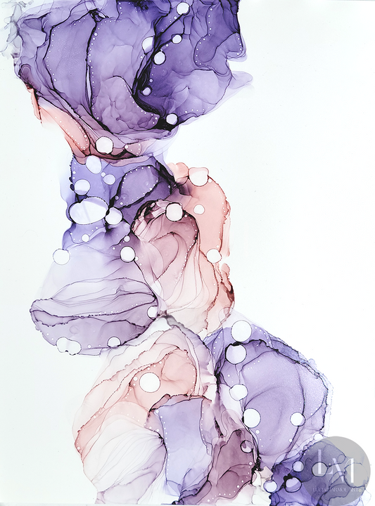 Violet Clouds (Original Alcohol Ink Art) - Lucia Marmol Art