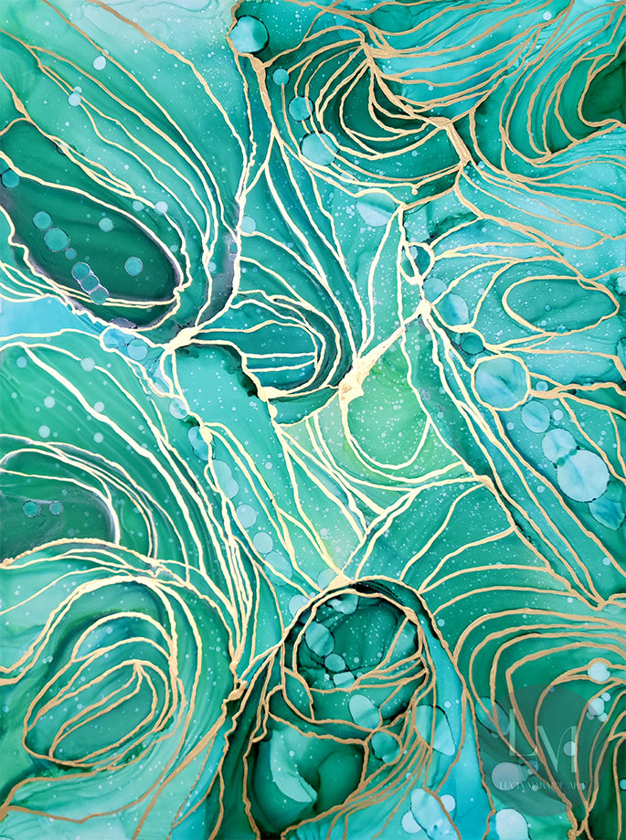 Verdant (Original Alcohol Ink Art) - Lucia Marmol Art
