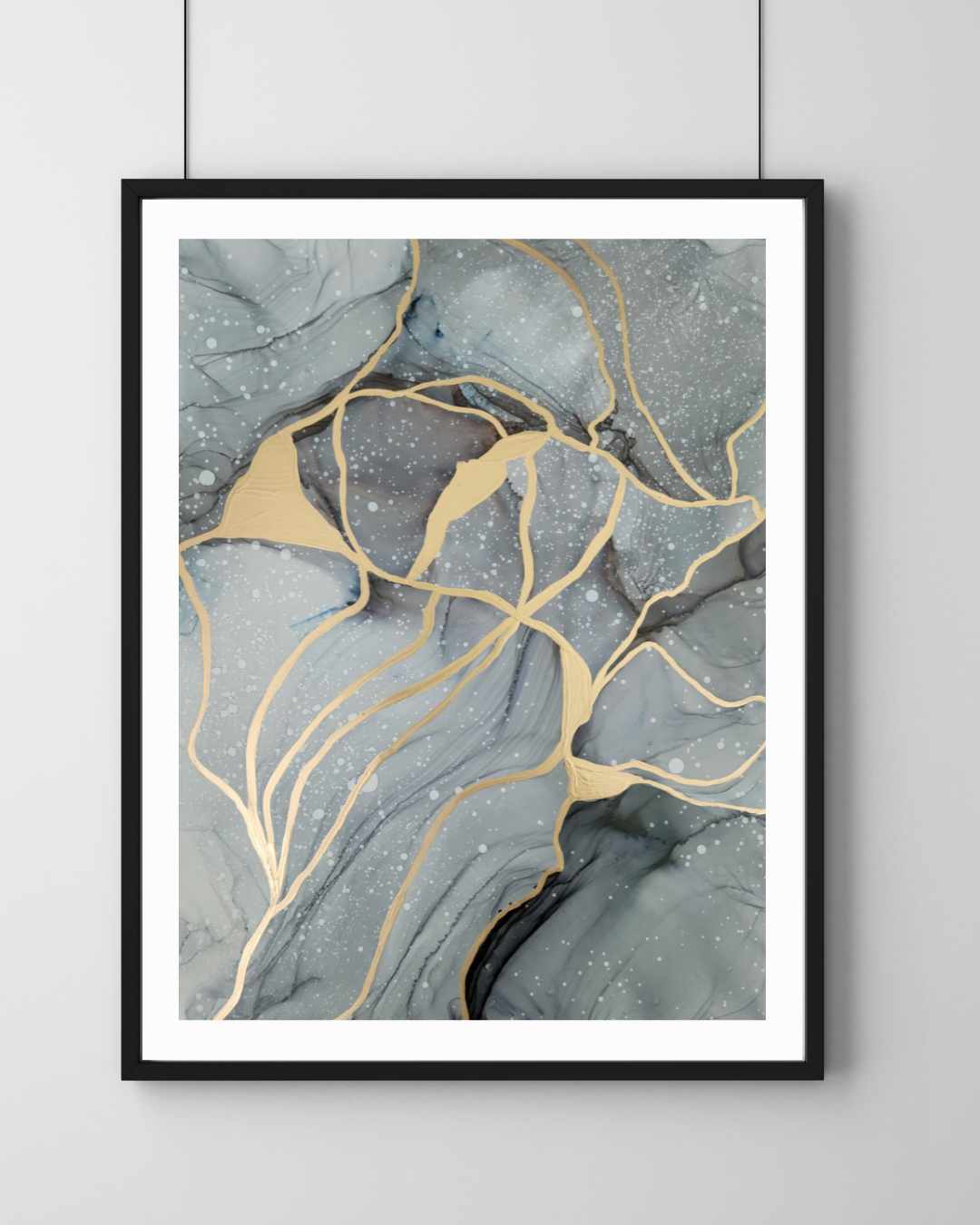 Original Alcohol Ink Abstract Painting | "Midnight Storm" | 9"x12"