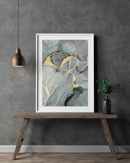 Original Alcohol Ink Abstract Painting | "Midnight Storm" | 9"x12"