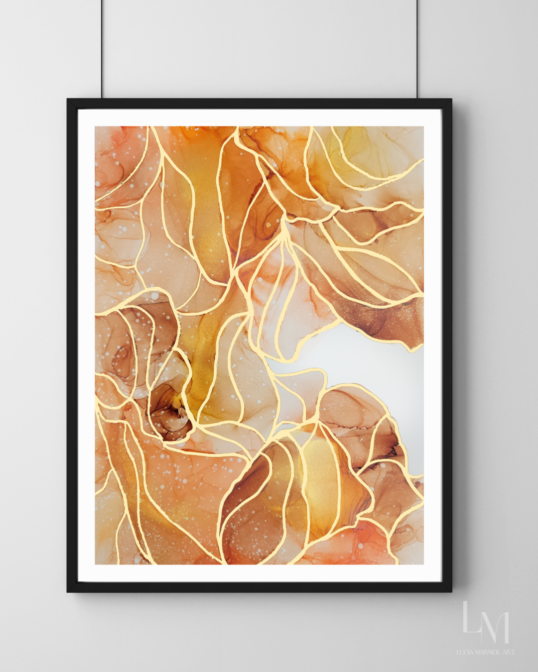 Original Alcohol Ink Abstract Painting | "Autumn Sunset" | 9"x12"