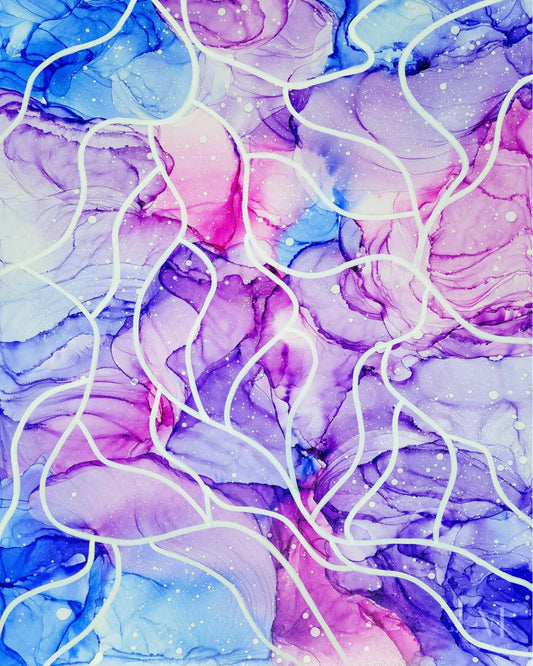 Original Alcohol Ink Abstract Painting | "Serenity" | 18"x24"