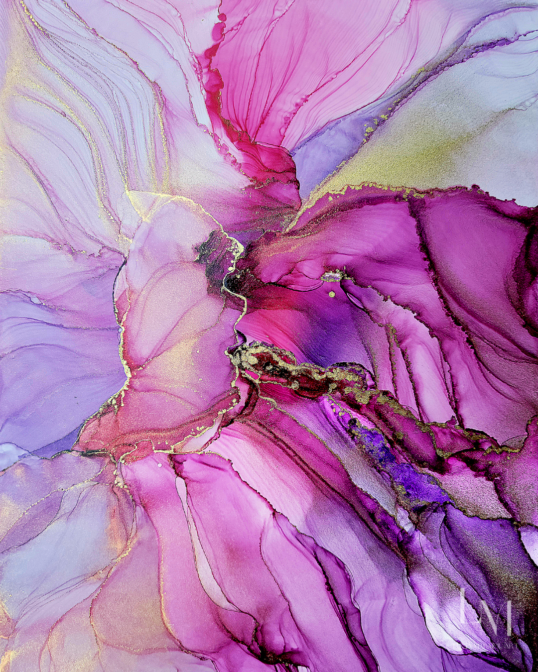 Colorful Abstract Wall Art Print - "Purple Flower"