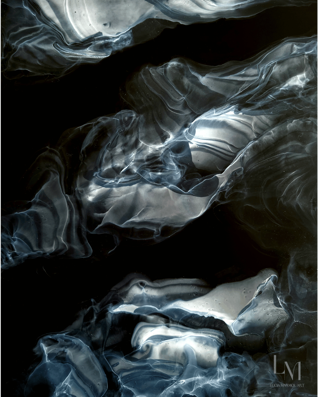 Black and White Abstract Wall Art Print - "Abyss"