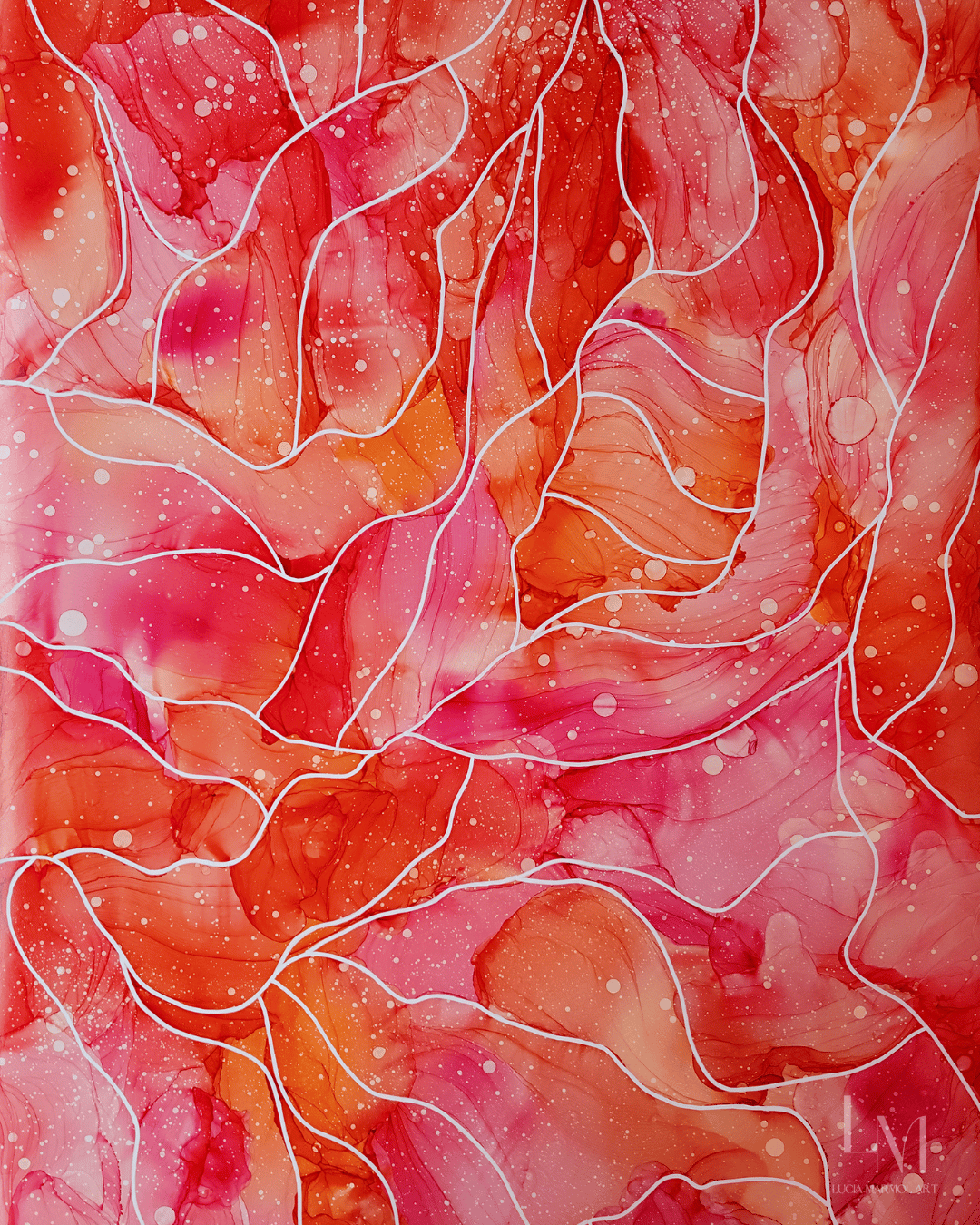 Original Alcohol Ink Abstract Painting | "Bloom (No.1)" | 24"x36"