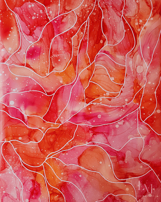 Original Alcohol Ink Abstract Painting | "Bloom (No.1)" | 24"x36"