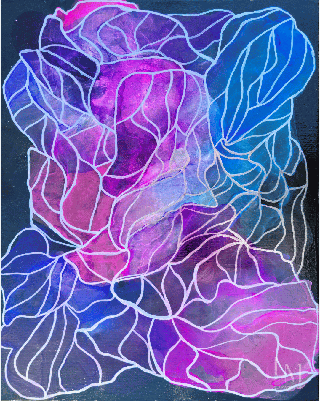 Original Alcohol Ink Abstract Painting | "Flourish" | 16"x20"