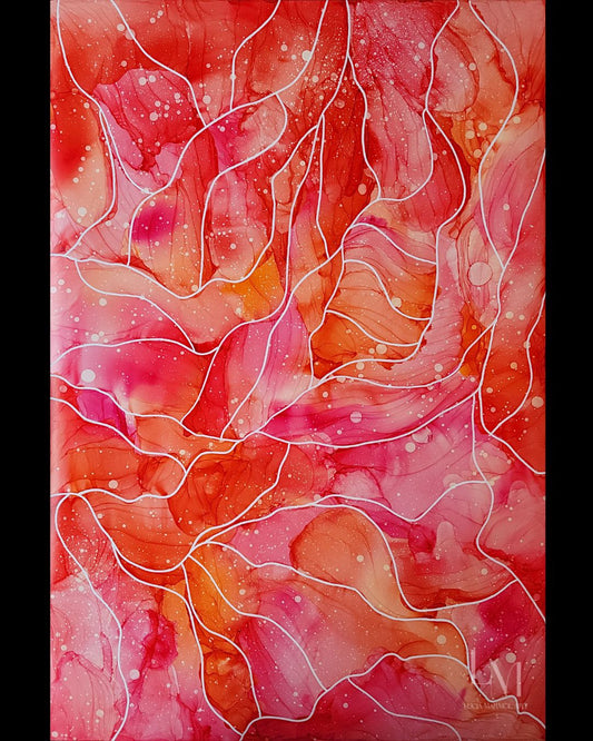 Original Alcohol Ink Abstract Painting | "Bloom (No.1)" | 24"x36"