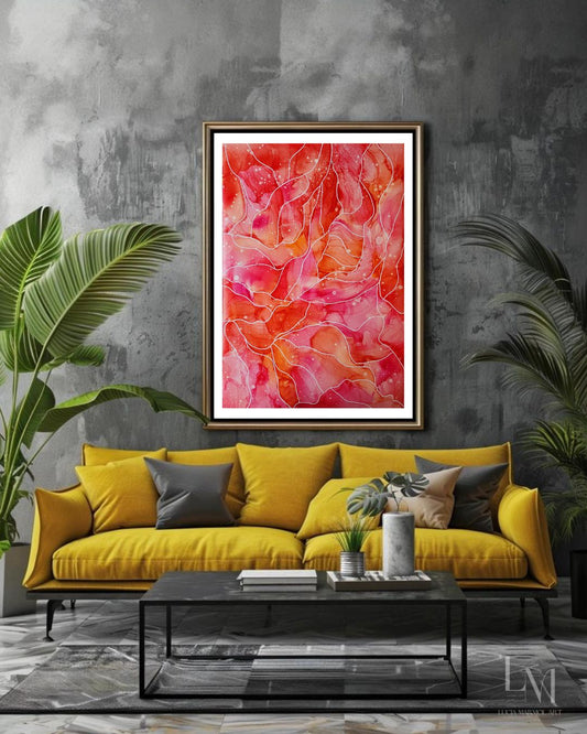 Original Alcohol Ink Abstract Painting | "Bloom (No.1)" | 24"x36"