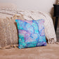 Colorful Throw Pillow Cover - "Distant Memories"