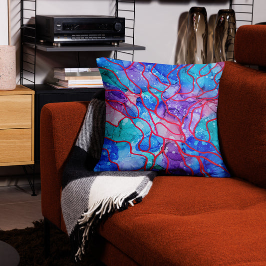 Colorful Throw Pillow Cover - "A New Song"