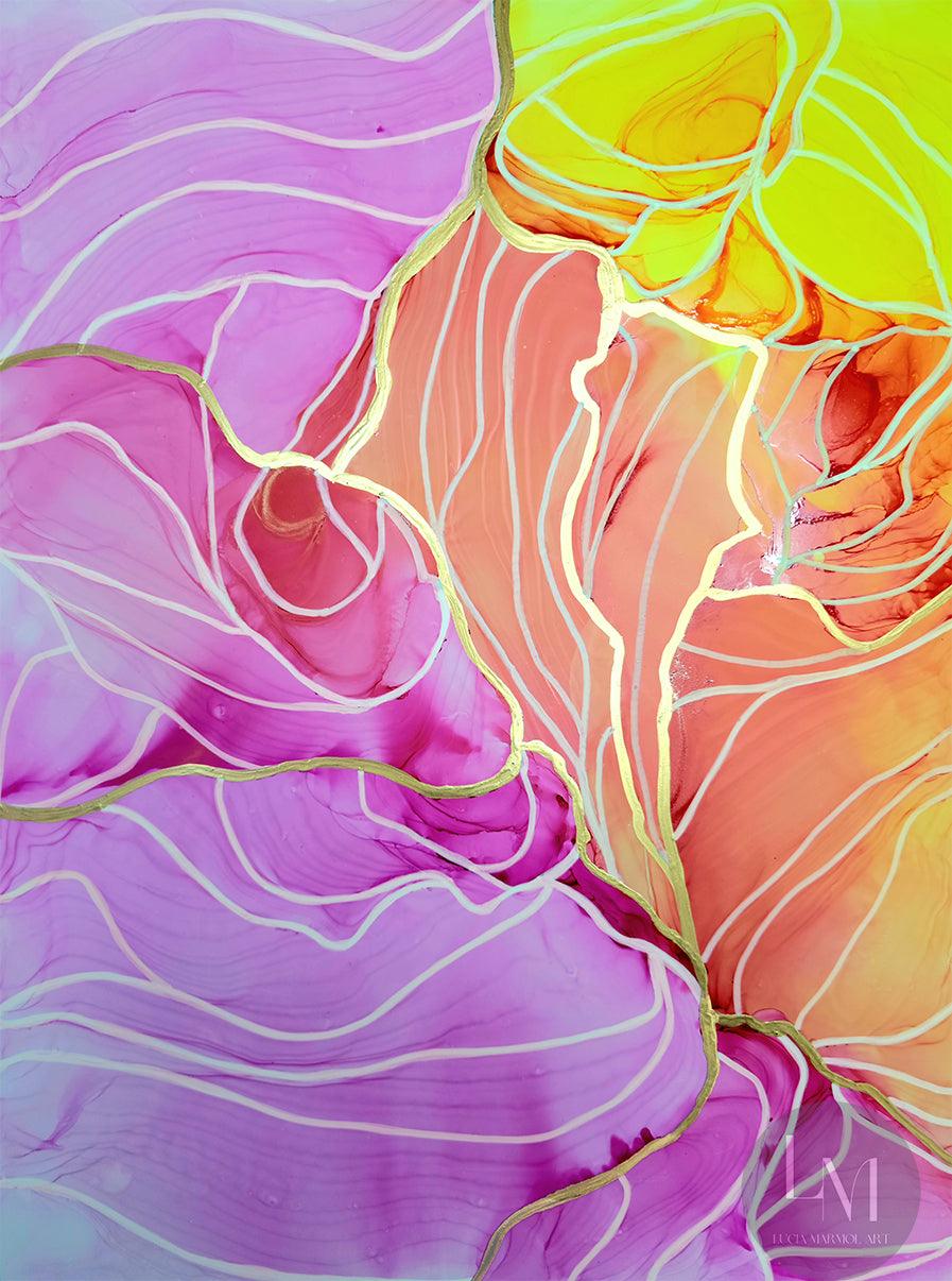 Imperfections (Original Alcohol Ink Art-SOLD) - Lucia Marmol Art