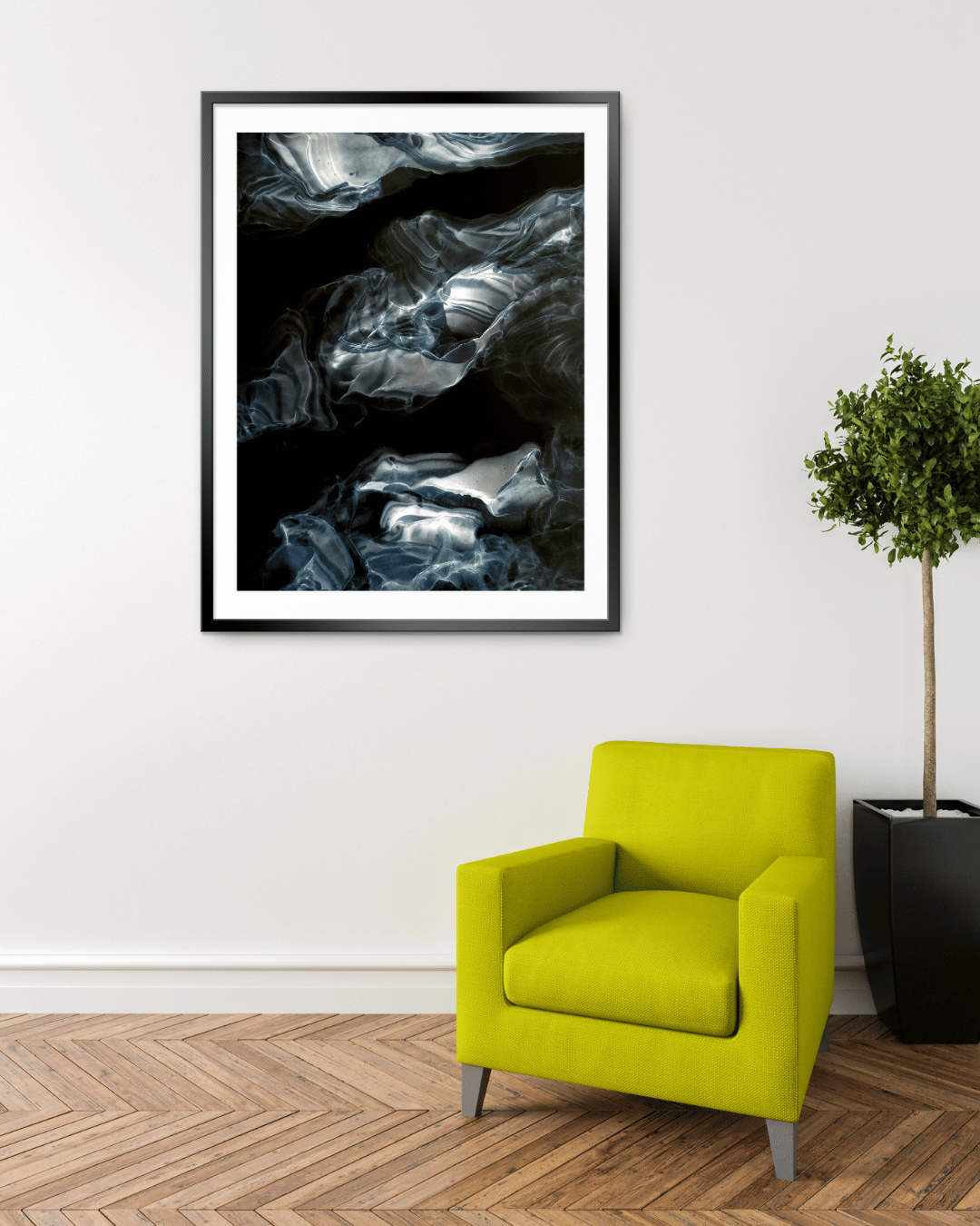 Black and White Abstract Wall Art Print - "Abyss"