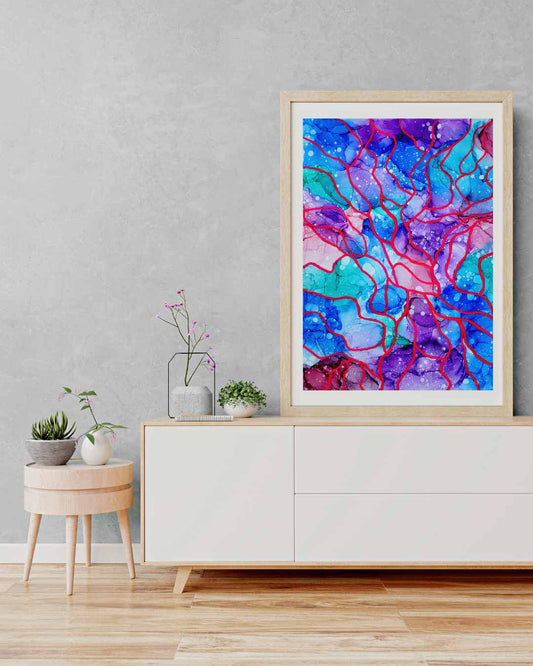Colorful Abstract Wall Art Print - "A New Song"